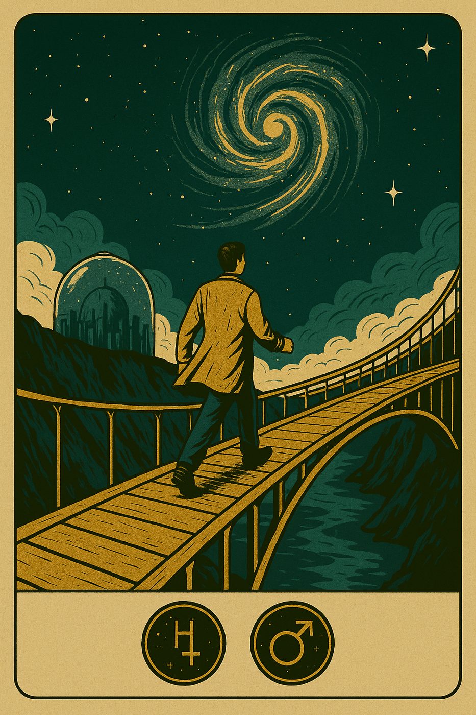 Illustrazione: Nefino attraversa un ponte
