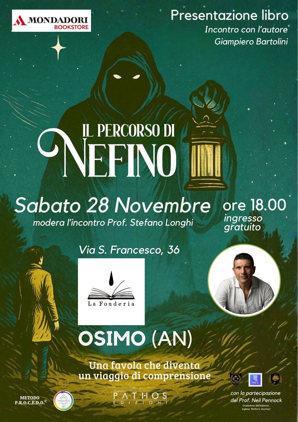 Locandina della presentazione a Osimo il 28 novembre